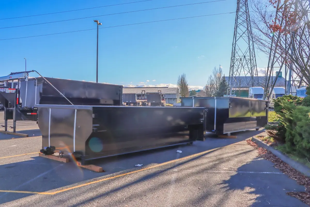 Roll-off dumpster ready for waste disposal at job site for Construction Dumpster Rental in Coeur d'Alene